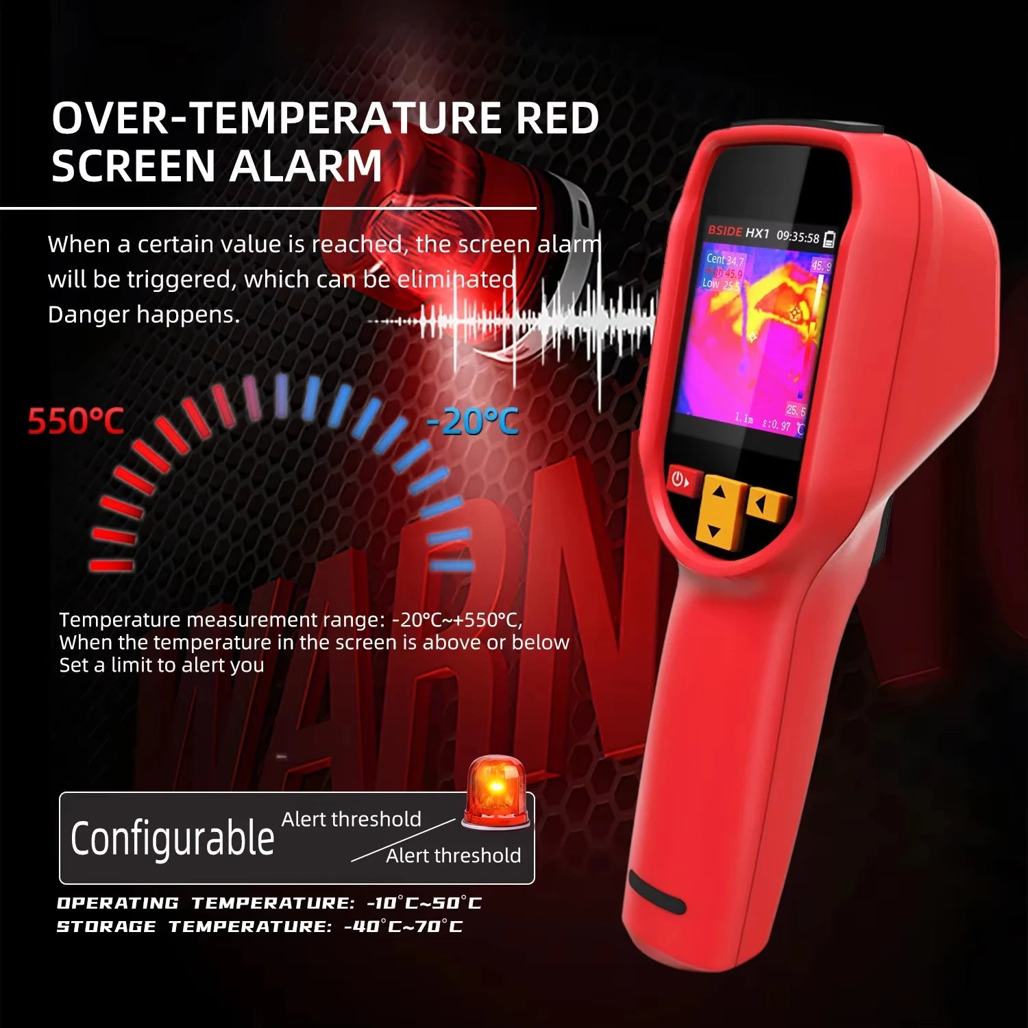 Handheld Thermal Camera HX1 -20~550C, 100x100IR Resolution