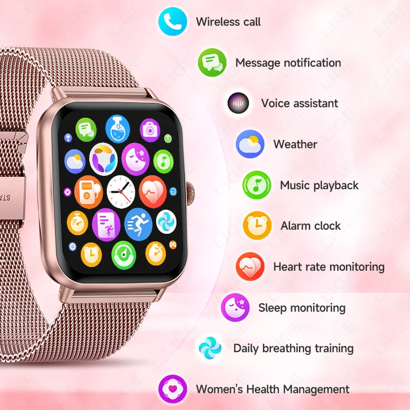  2025 HD Smart Watch: Wireless Dialing & SOS Fitness