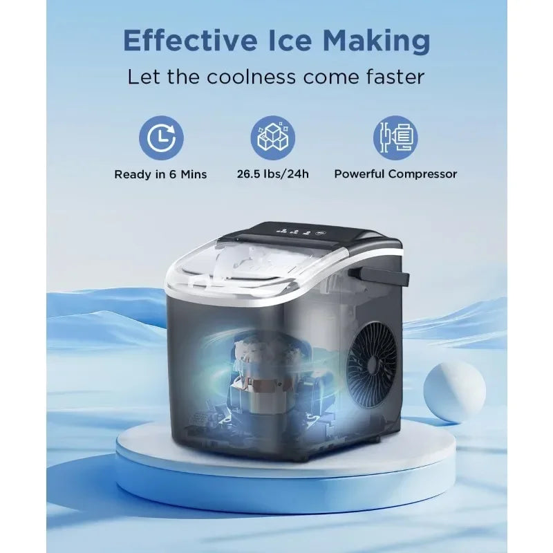 Ice Maker Countertop, 26.5lbs/Day, Self-Cleaning Portable