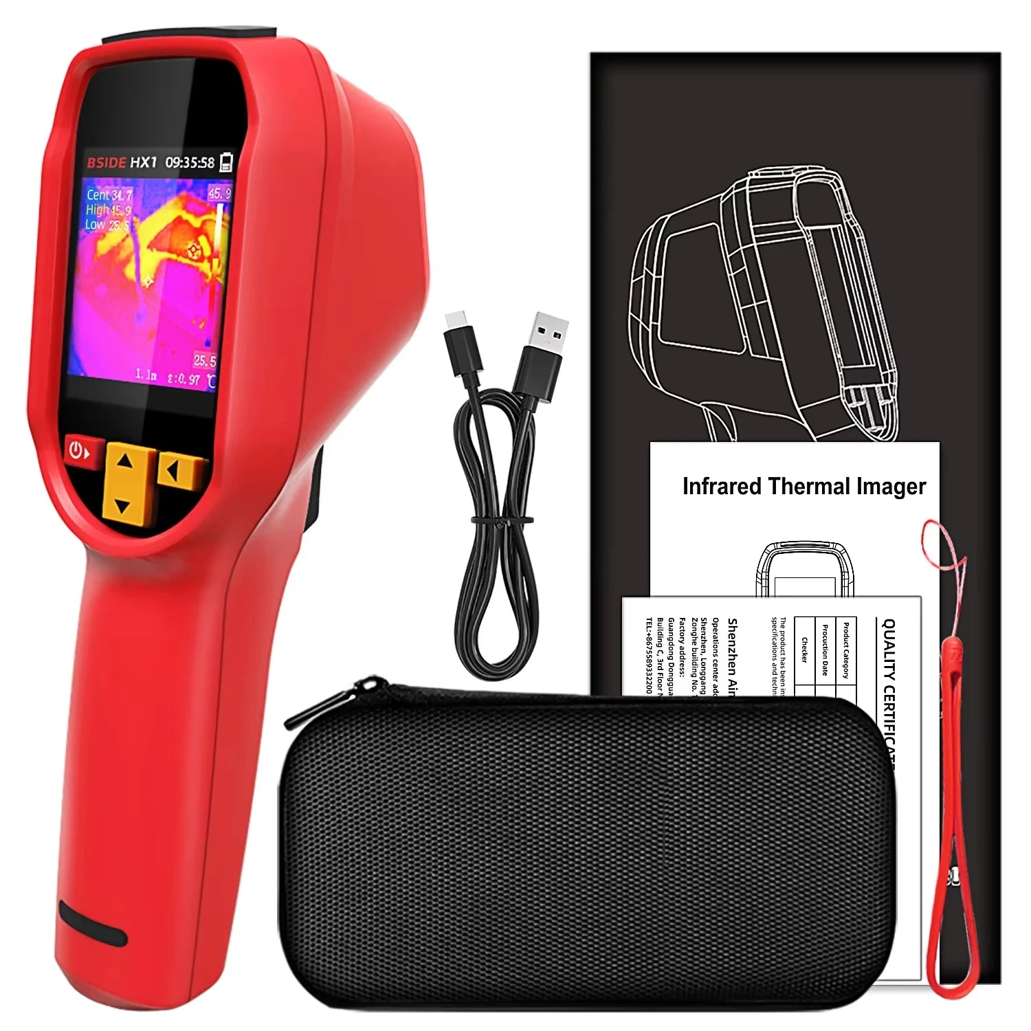 Handheld Thermal Camera HX1 -20~550C, 100x100IR Resolution