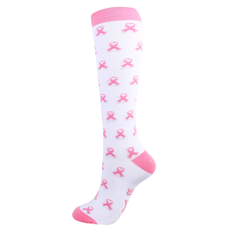 Women's mid-calf nylon running socks with bow and patterned designs - Product view 5