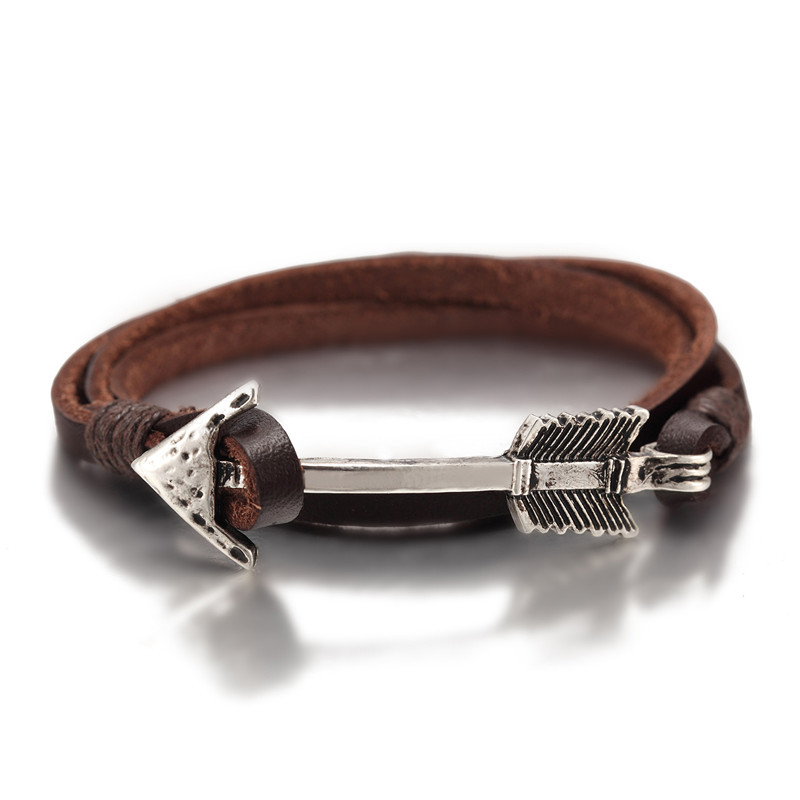 Retro men's multi-layer woven leather bracelet in a selected color combination - Product view 4