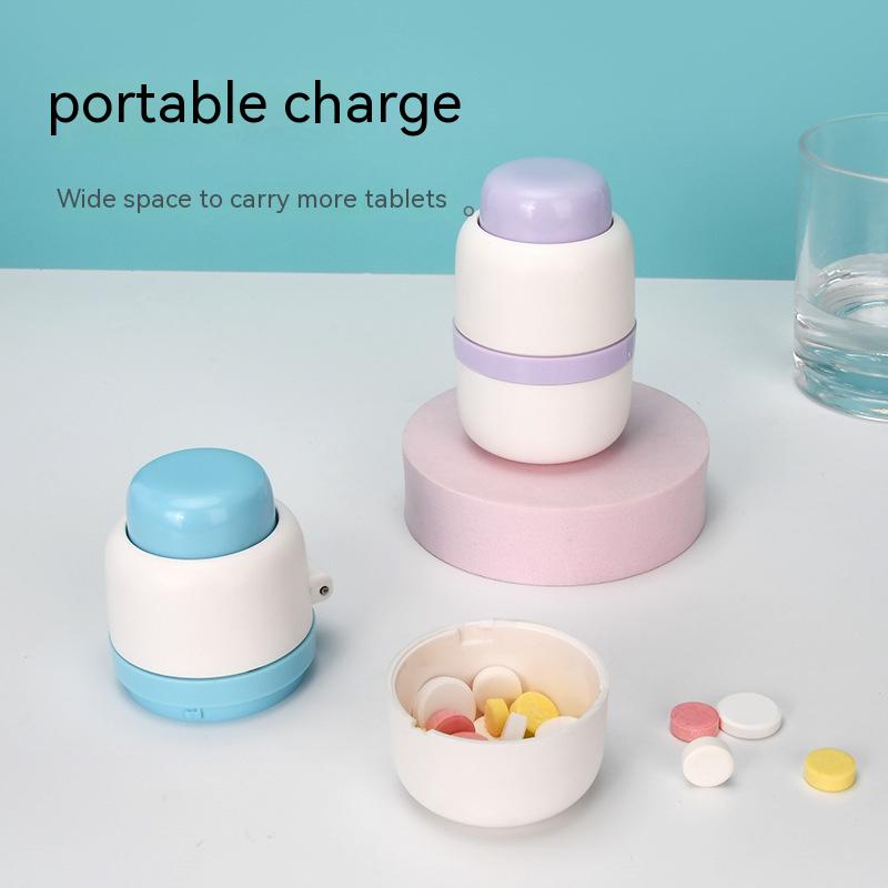 Covered pill cutter and tablet storage box with built-in grid - Main product view