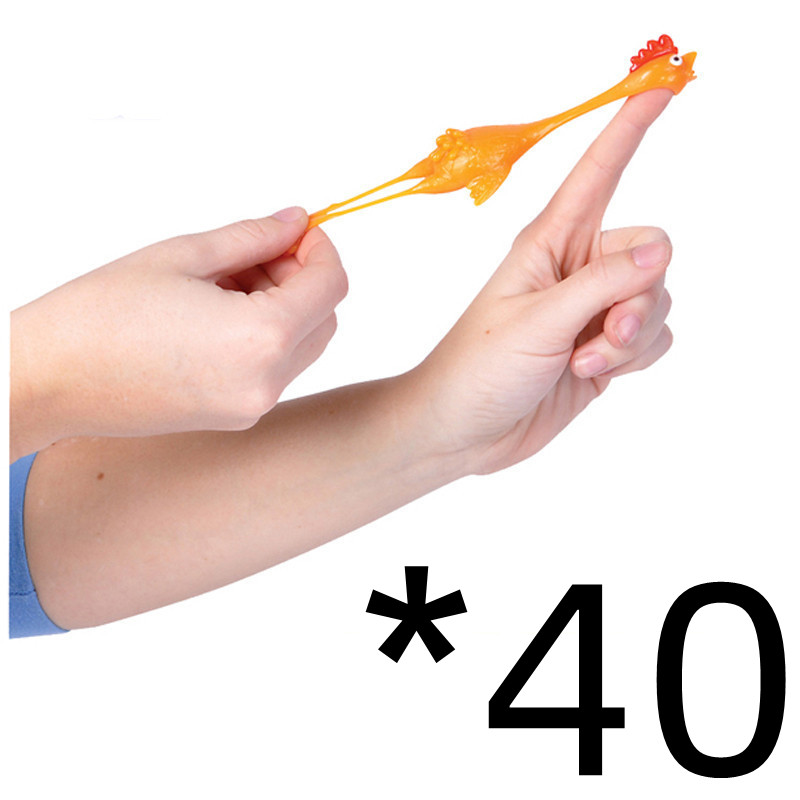 Yellow rubber chicken finger catapult prank toy - Product view 11