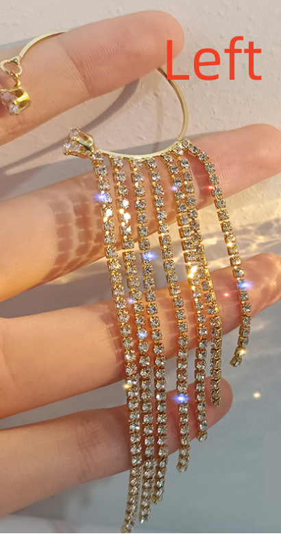 Long geometric tassel earrings in gold or silver - Product view 5