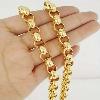 Unisex stainless steel chain necklace in square pearl and curb chain styles - Product view 6