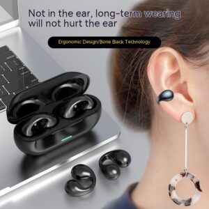 Black wireless Bluetooth ear clip headset - Main product view