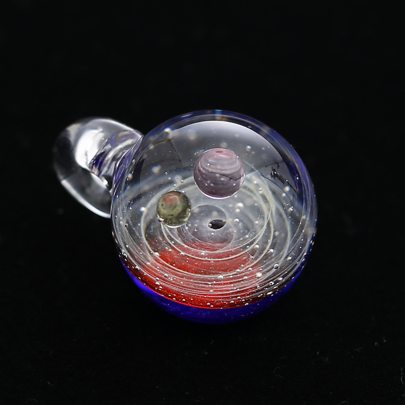 Starry sky-inspired glass and glaze pendant necklace in a selected color and style - Product view 9