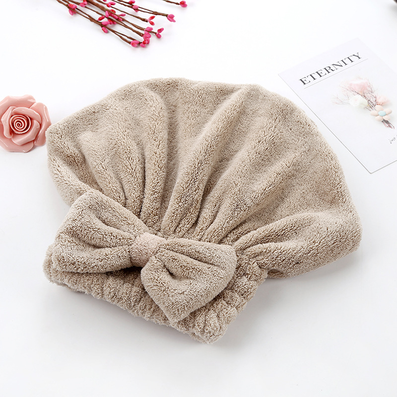 Coral fleece hair drying bath cap for women - Product view 2