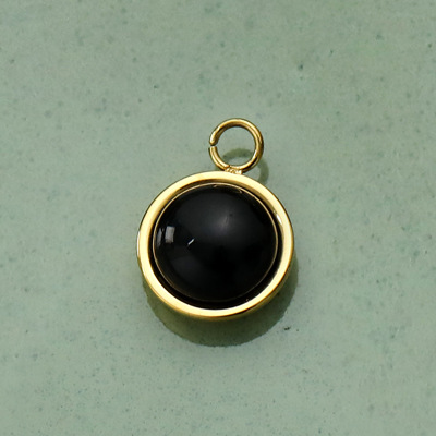 Vintage women's double-layer natural stone pendant necklace with geometric titanium steel pendant - Product view 10