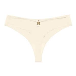 Seamless one-piece thong with V-string styling and ring detail - Main product view