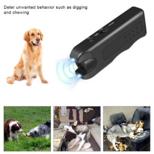 Black handheld ultrasonic dog repellent in plastic - Main product view