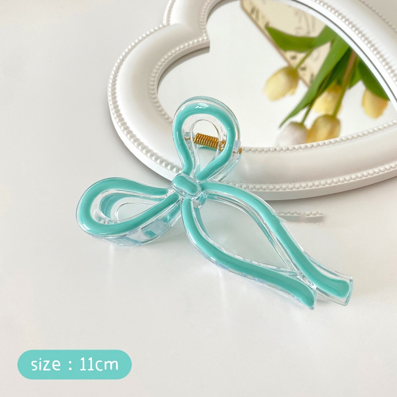Korean-style bow jelly hair barrette for women in assorted colors - Product view 6