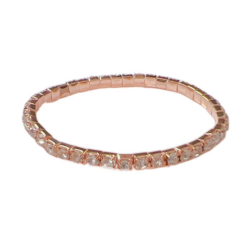 Women's single-row geometric rhinestone bracelet in a selected color - Product view 8