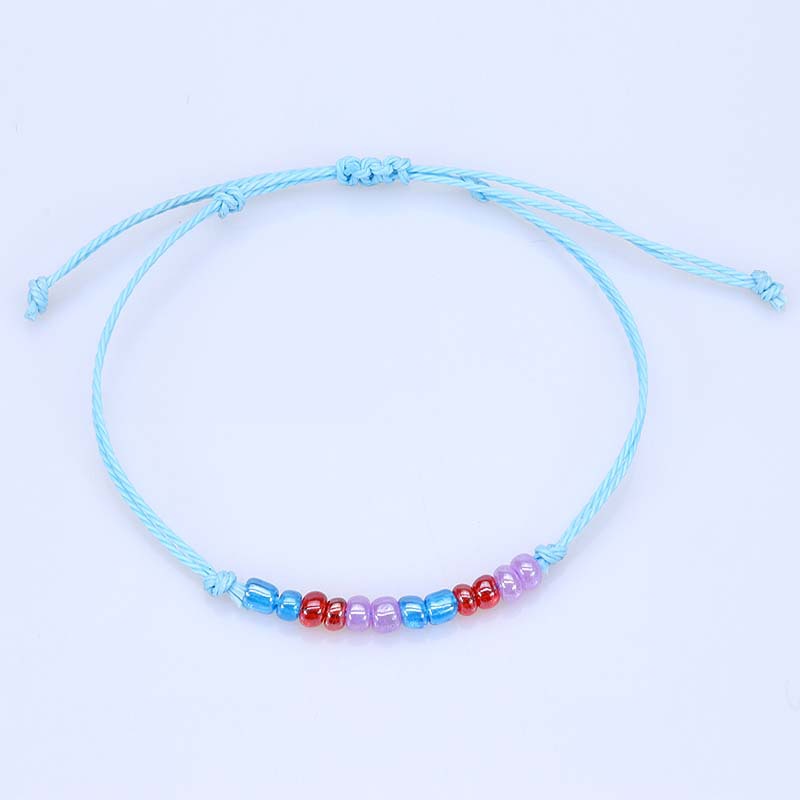 Large woven bead bracelet with wave-shaped design - Product view 3