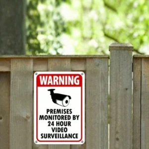 Metal CCTV security warning sign for indoor or outdoor use - Main product view