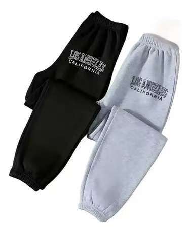 Men's casual letter pattern sport sweatpants in full-length straight-leg style - Product view 4