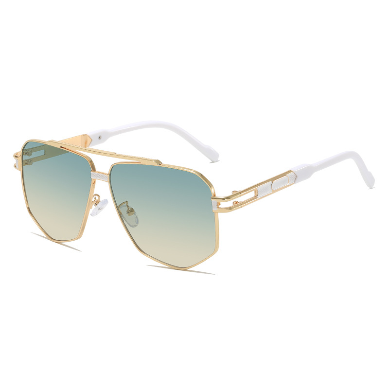 Men’s retro Ruyi symbol sunglasses with a metallic frame and colored lens options - Product view 9