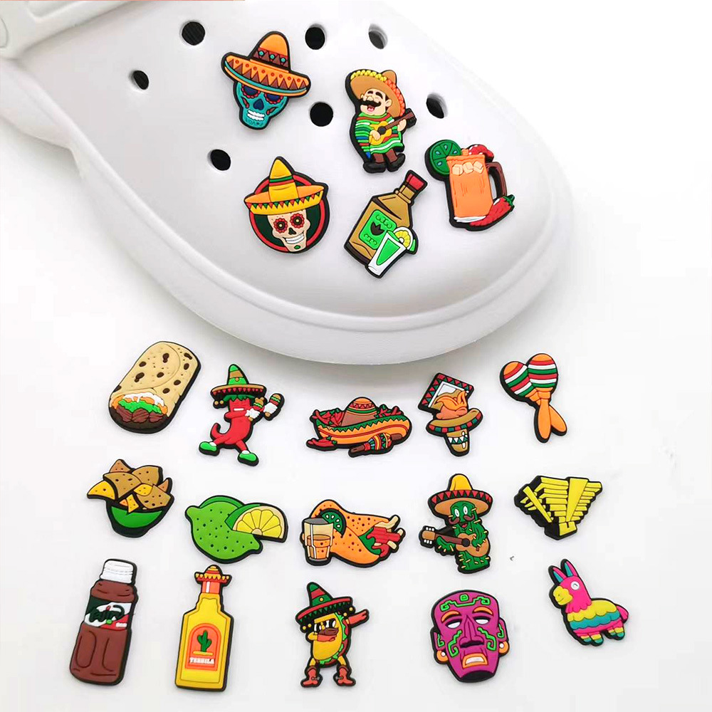 Mexican food series plastic shoe flower decoration for casual shoes and slippers - Main product view