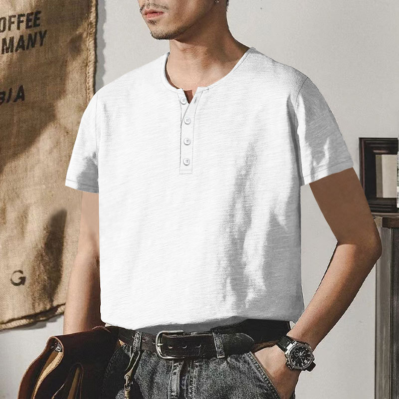 Men's solid-color short-sleeve pullover top - Product view 7