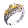 Geometric zircon ring made from alloy - Main product view