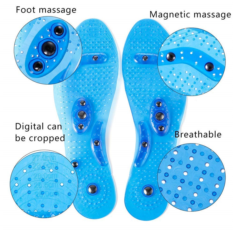 Pair of transparent magnetic massage insoles for casual shoes - Product view 1