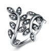 Black vintage-style Tree of Life ring - Main product view