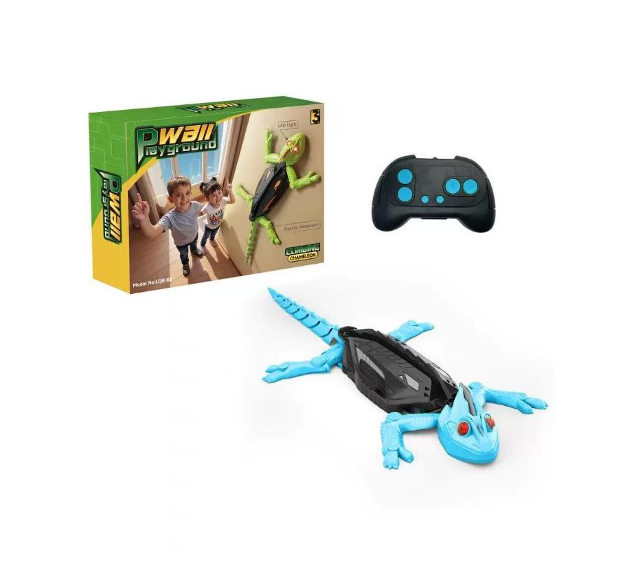Realistic green and blue wall-climbing gecko toy - Product view 8