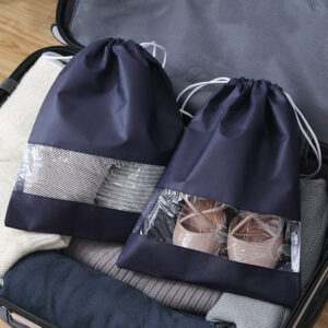 Non-woven drawstring shoe storage bag for travel - Main product view
