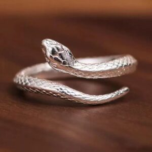 S999 Silver Snake Ring Female Opening Adjustable Versatile Personality - Main product view
