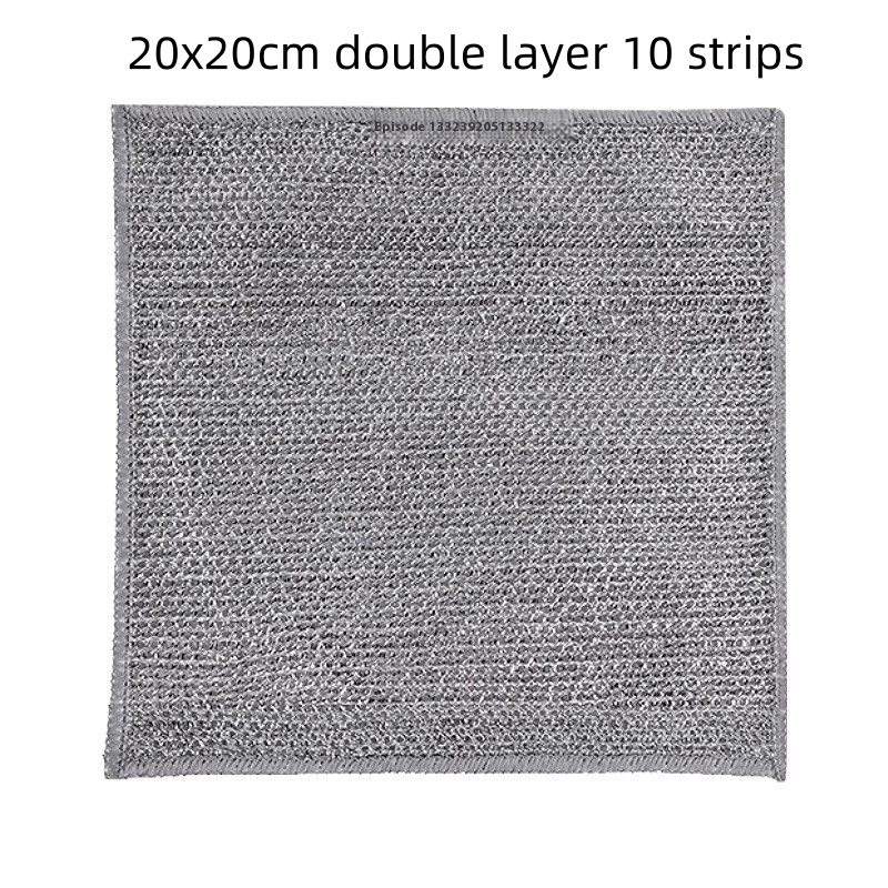 Silver check-pattern superfine fiber kitchen cleaning cloth, 20 × 20 cm - Product view 1