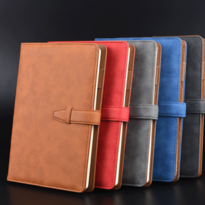 Retro student notepad with imitation leather cover - Main product view