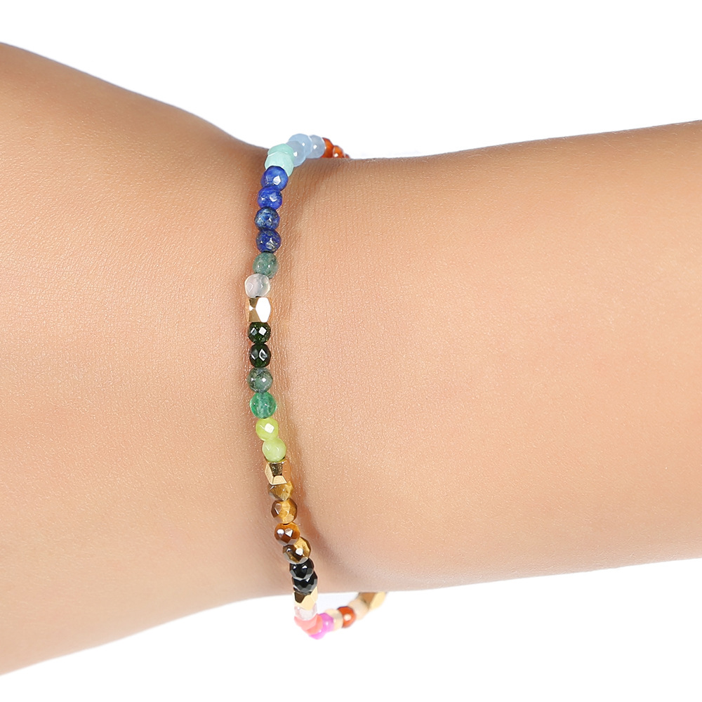 12 constellations seven chakras agate bracelet with colored stones - Main product view