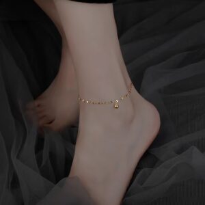 Geometric copper leg chain in gold or white gold color - Main product view