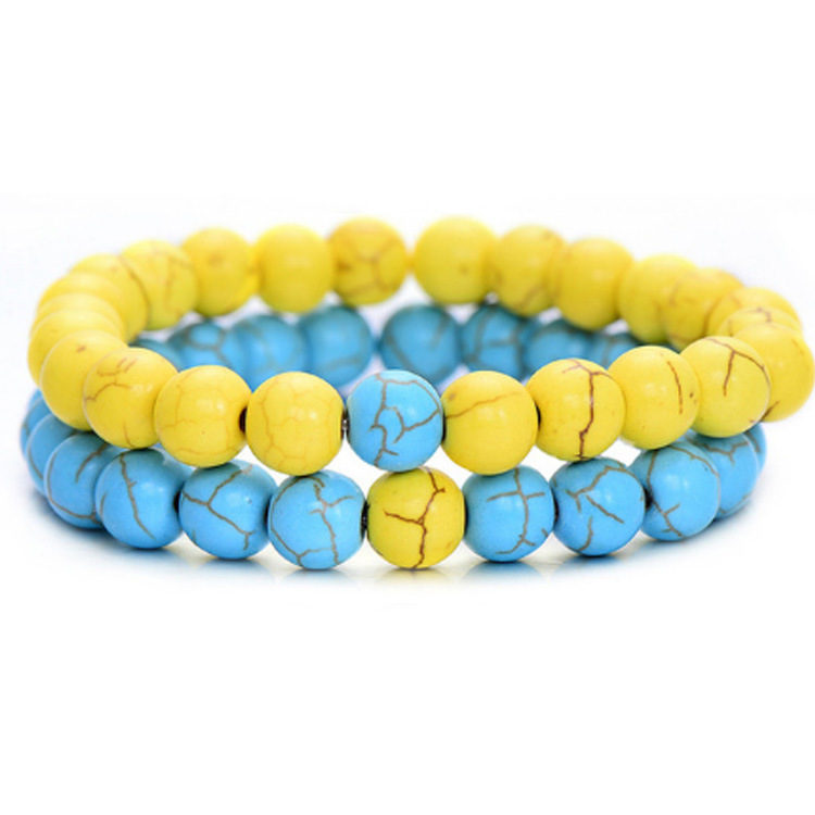 White pine 8mm beaded bracelet in a selected color combination - Product view 5