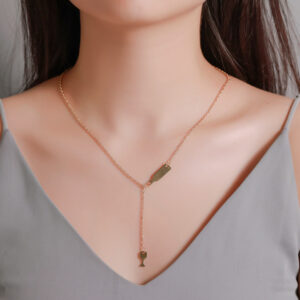 Women’s wine bottle pendant necklace in an electroplated alloy finish - Main product view