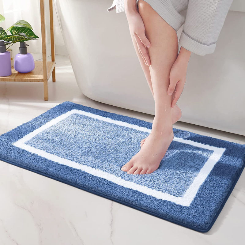 Solid color square polyester bathroom carpet in a modern simple design - Product view 12