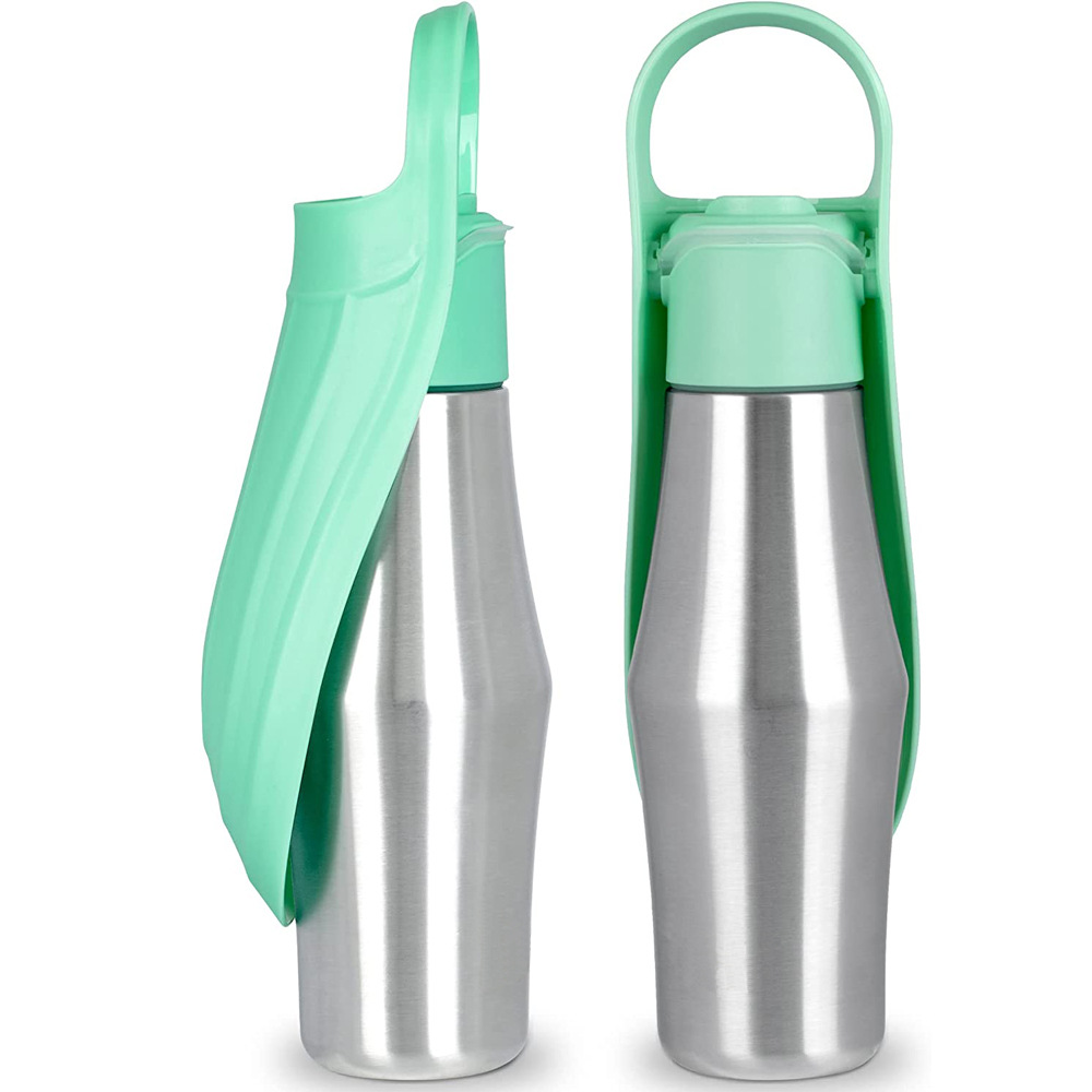 750ml stainless steel pet water bottle with foldable BPA-free silicone bowl - Product view 7