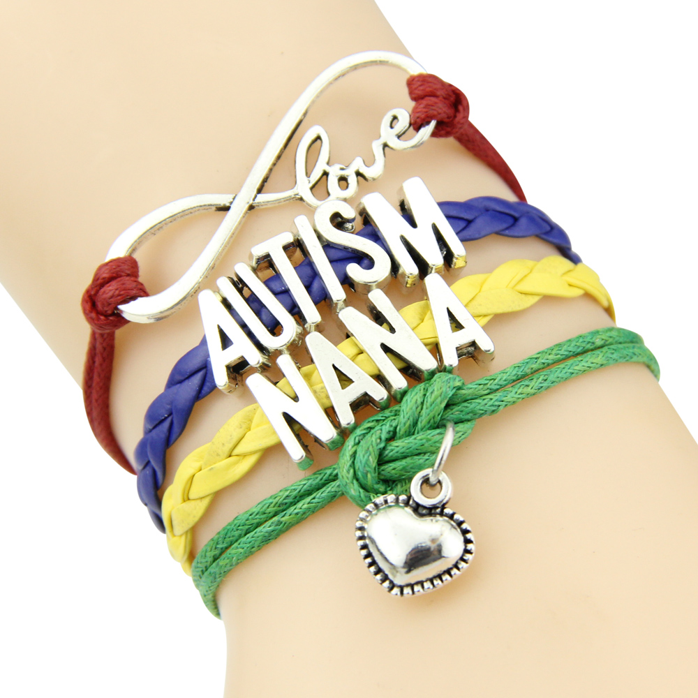 Unisex braided alloy bracelet with family letter text - NANA