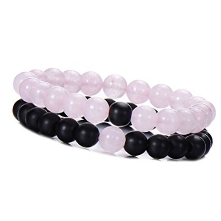 White pine 8mm beaded bracelet in a selected color combination - Product view 3