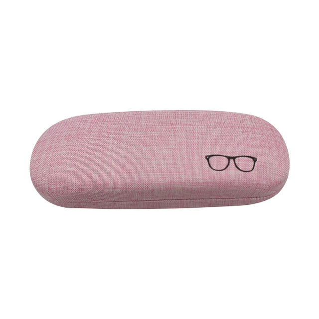 Cotton linen glasses case with iron construction - Pink