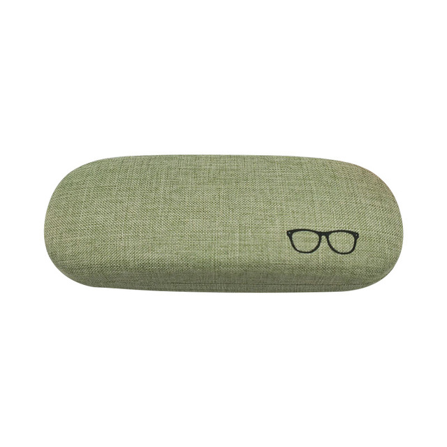 Cotton linen glasses case with iron construction - Green