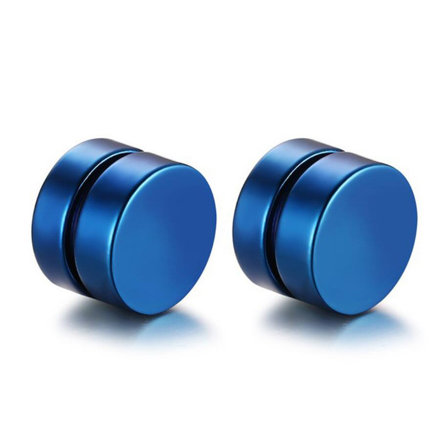 Men's geometric magnetic clip-on stud earrings in assorted colors - Product view 6