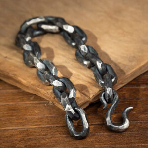 Men’s geometric copper curb chain bracelet with thick links - Main product view