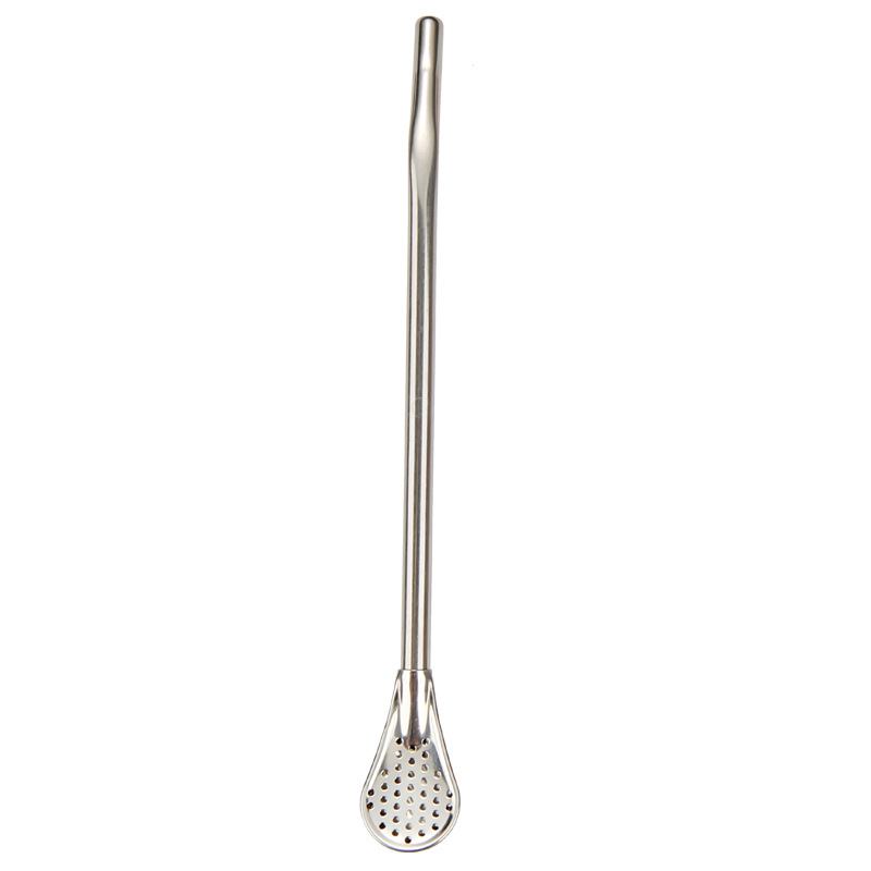 18 cm stainless steel stirring spoon with integrated filter straw - Product view 7