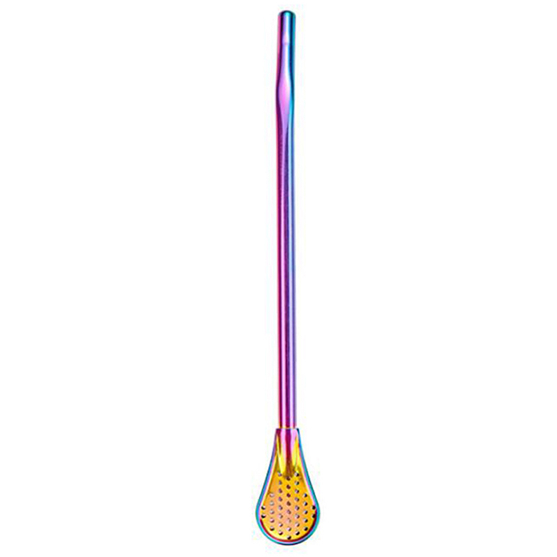 18 cm stainless steel stirring spoon with integrated filter straw - Product view 4