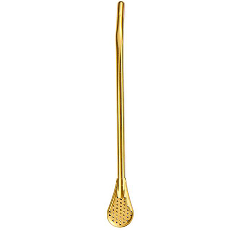 18 cm stainless steel stirring spoon with integrated filter straw - Product view 3