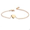 Crochet-style alloy anklet with heart and bead details in a gold or silver finish - Main product view