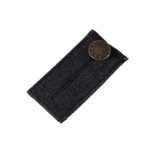 Thick denim cowboy-style belt with buckle and extension strap - Main product view