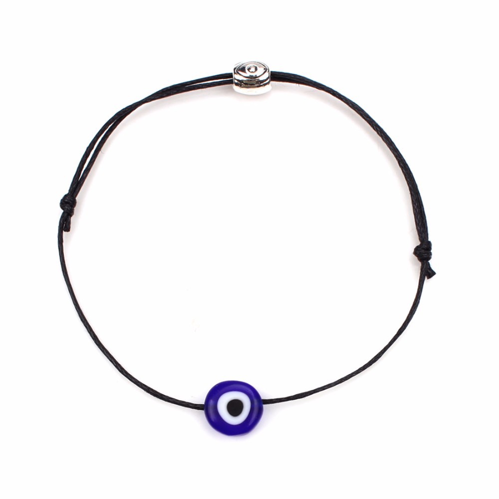 Red rope couple bracelet with ceramic and glass resin details - Product view 2